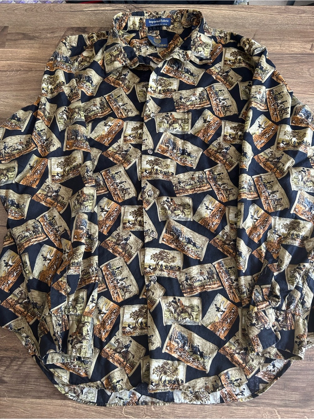 Vintage M.A. Simms The Admirals Buttons Camden Maine Equestrian Shirt Size XL